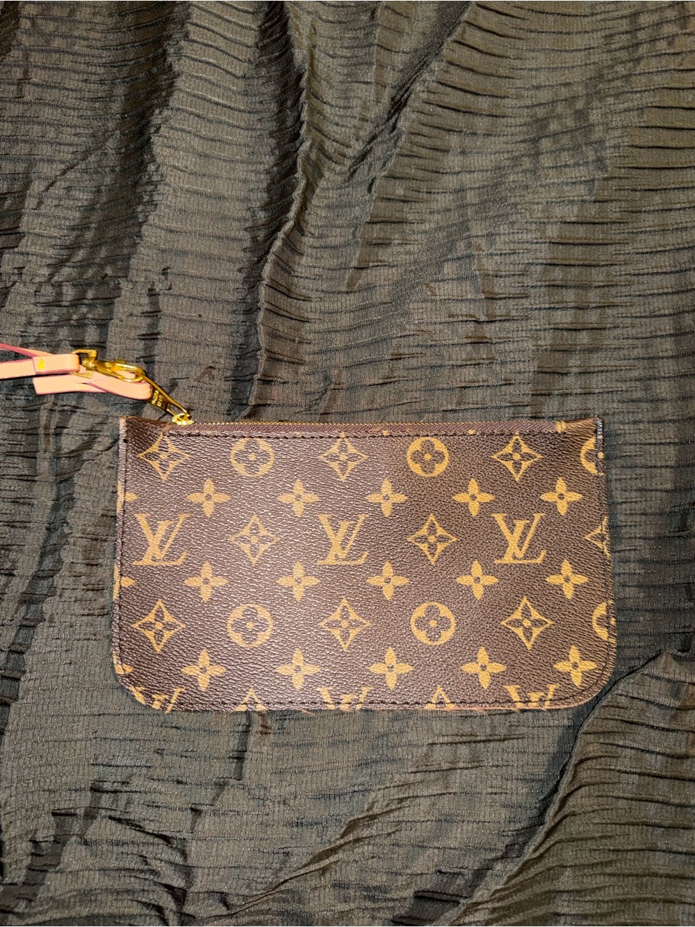 Louis Vuitton Brown Monogram Wristlet Pouch